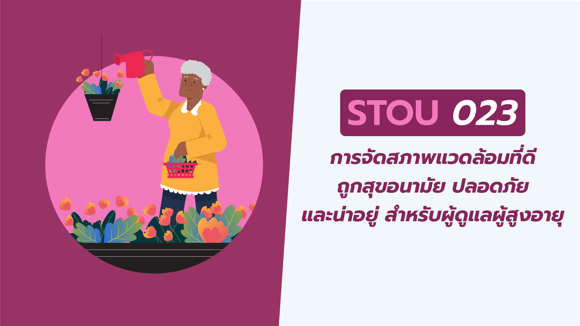 การจัดสภาพแวดล้อมที่ดี ถูกสุขอนามัย ปลอดภัย และน่าอยู่ สำหรับผู้ดูแลผู้สูงอายุ | Environmental Friendliness in Hygiene, Safety, and Comfort for Elderly Caregivers 00664